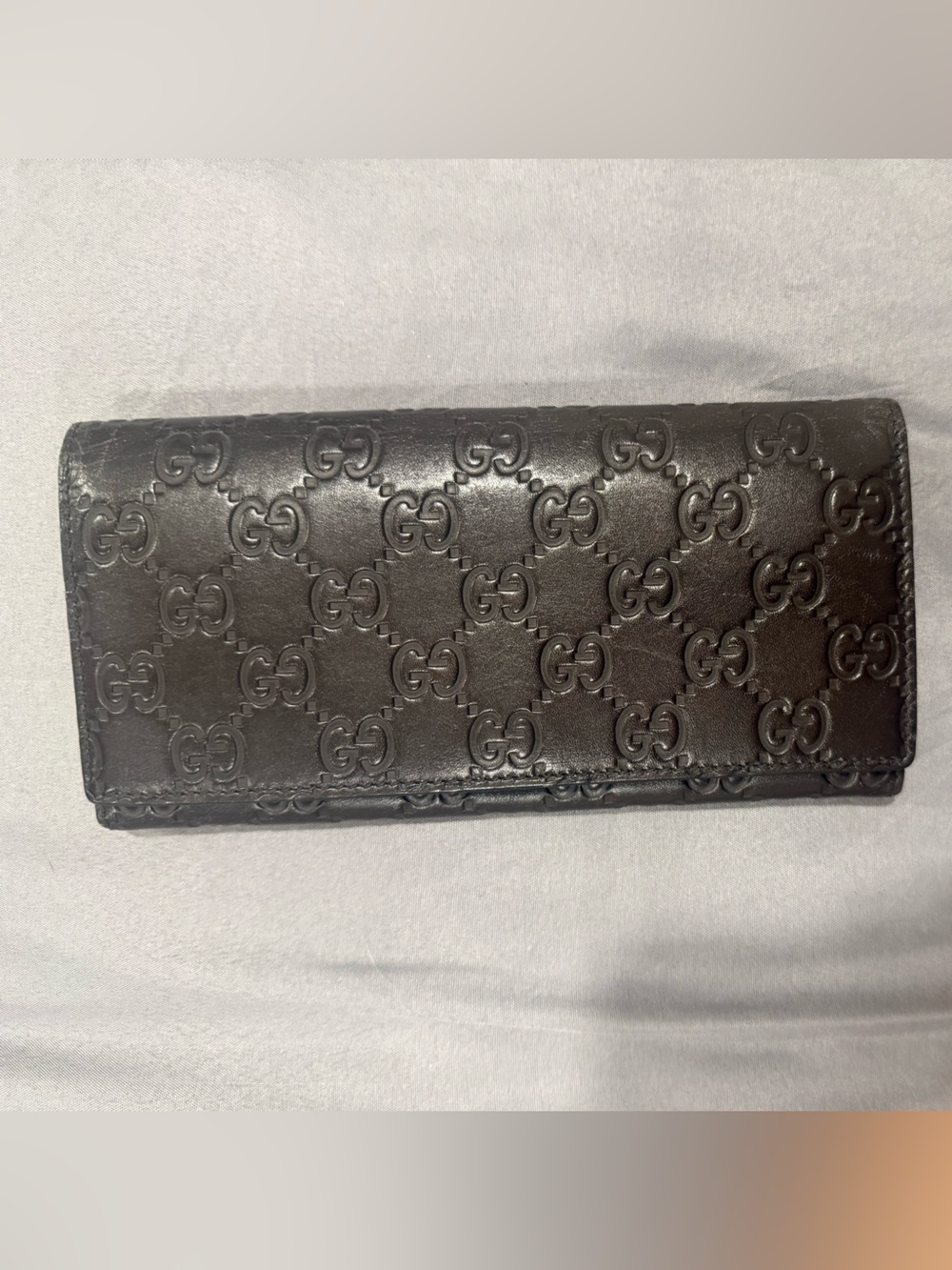 Gucci Leather Guccissima Bifold long wallet